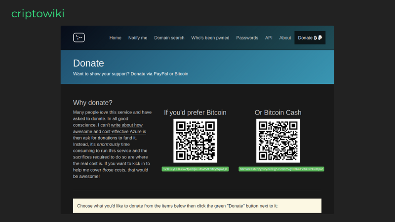 Acepta donaciones en Bitcoin y Bitcoin Cash