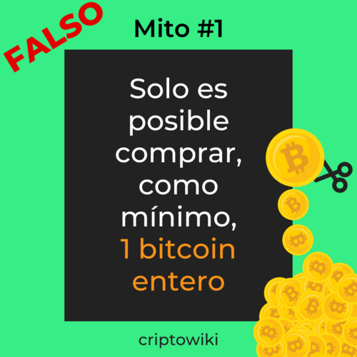 Mito 1: "Solo es posible comprar, como mínimo, un bitcoin entero"
